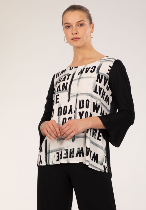 Black And White Letters Blouse