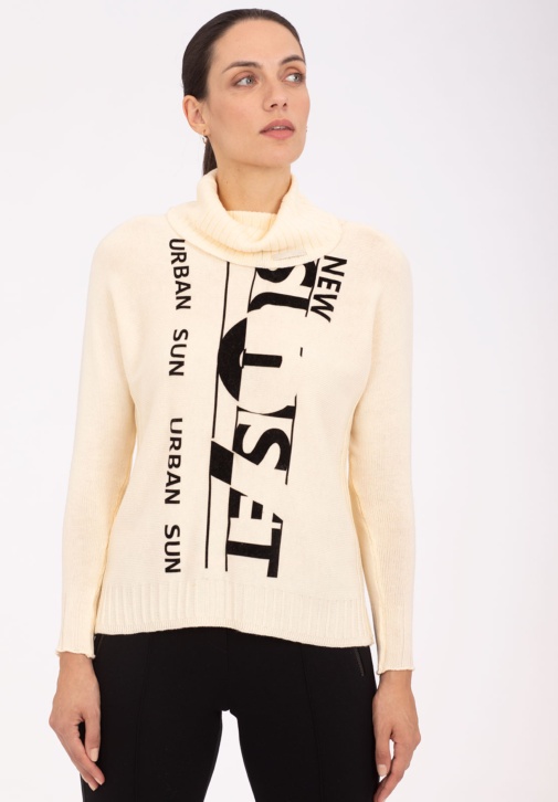 Cream Sweater With Letters