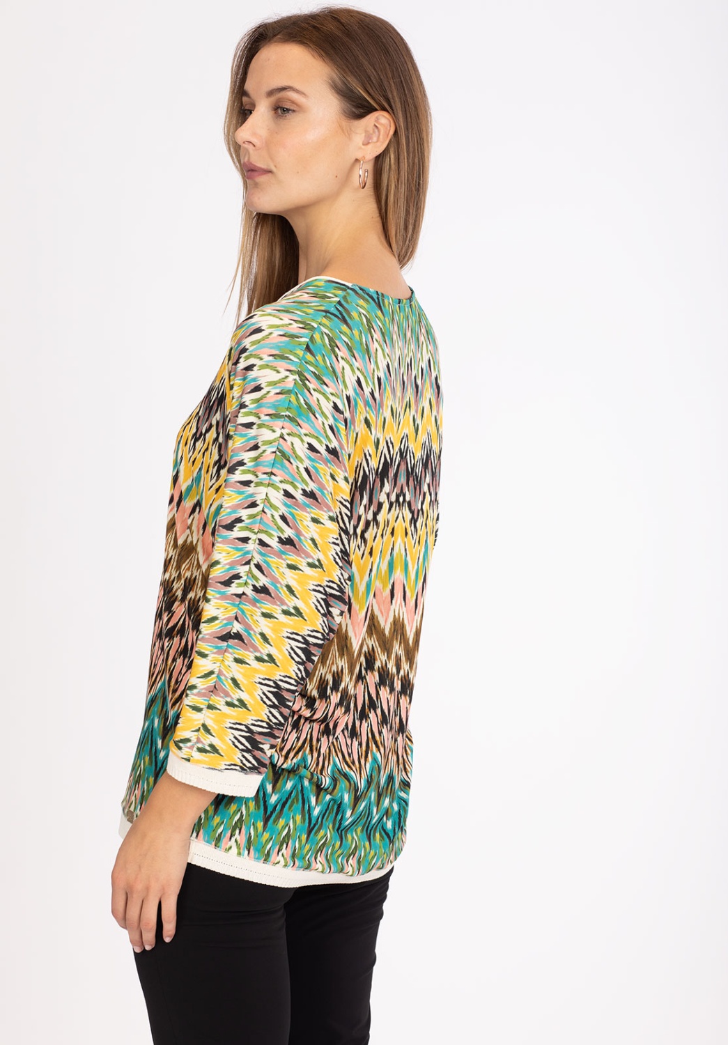 Multicolor Batwing Sleeve T-shirt 4