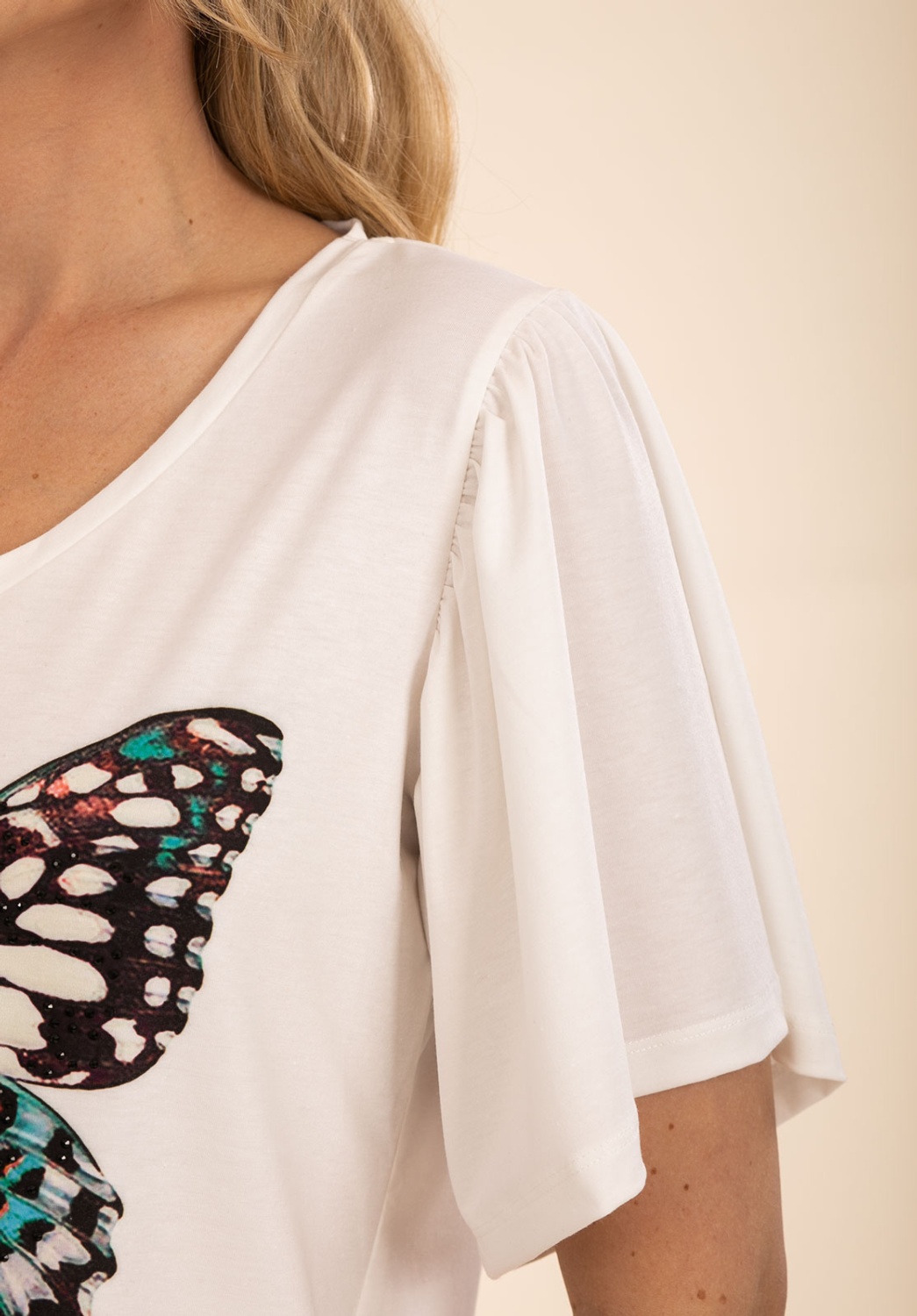  T-shirt papillon blanc 2