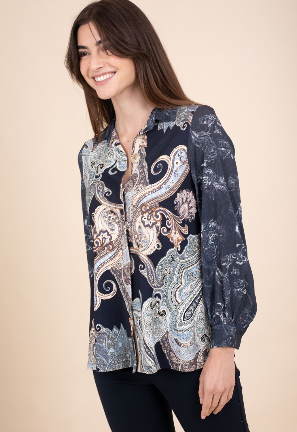 Camisa Paisley Combinada