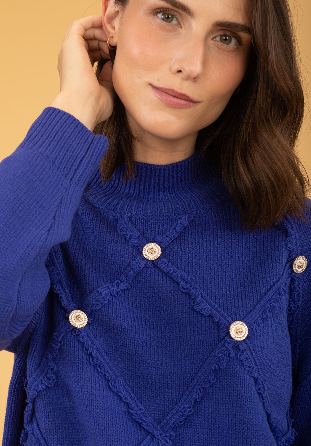 Buttons Cobalt Sweater 2