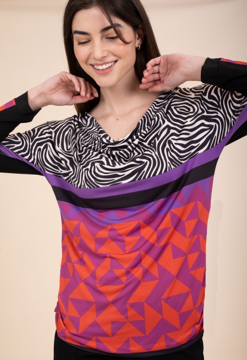 Camiseta Cuello Drapeado