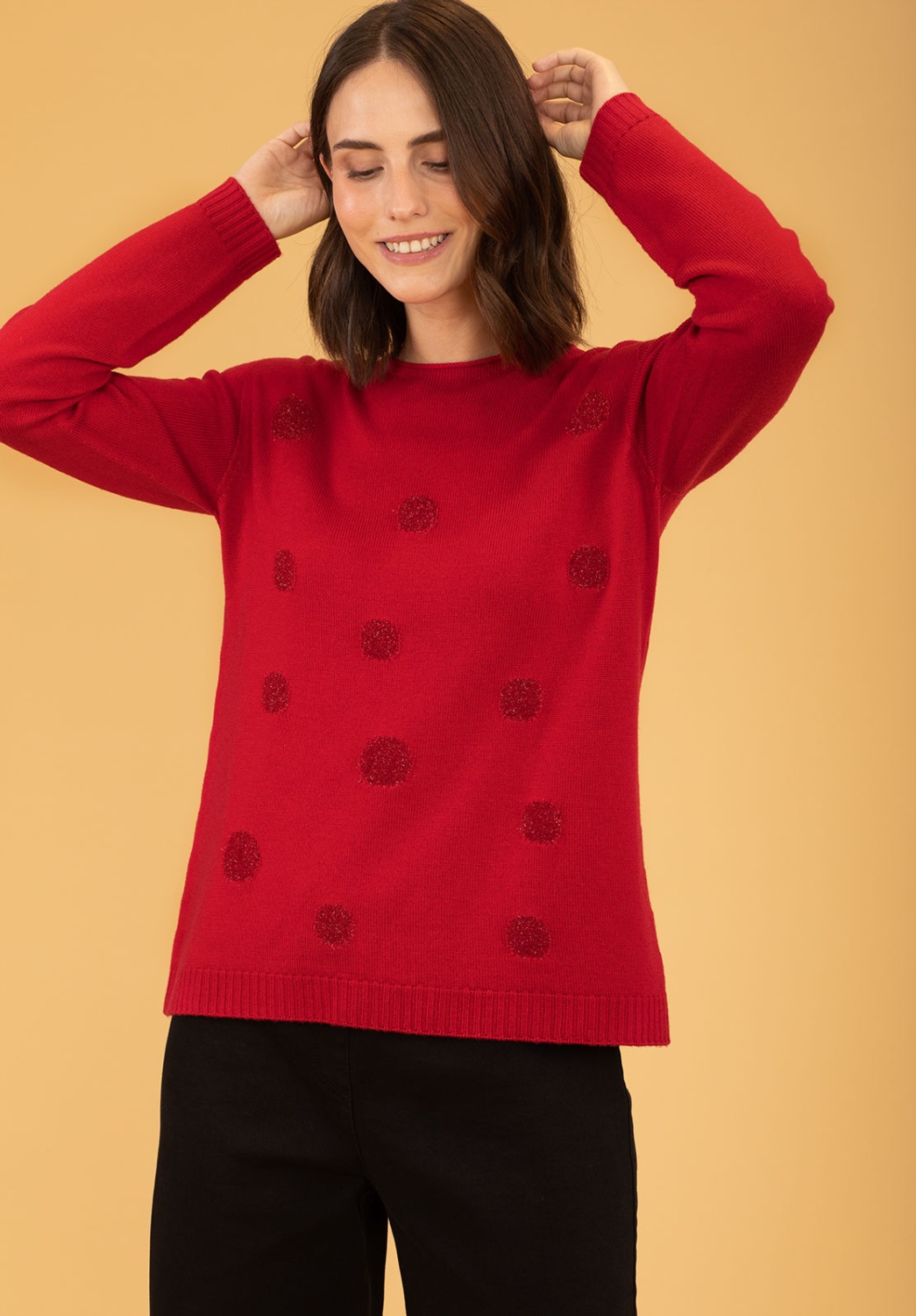 Red Lurex Polka Dot Sweater 4