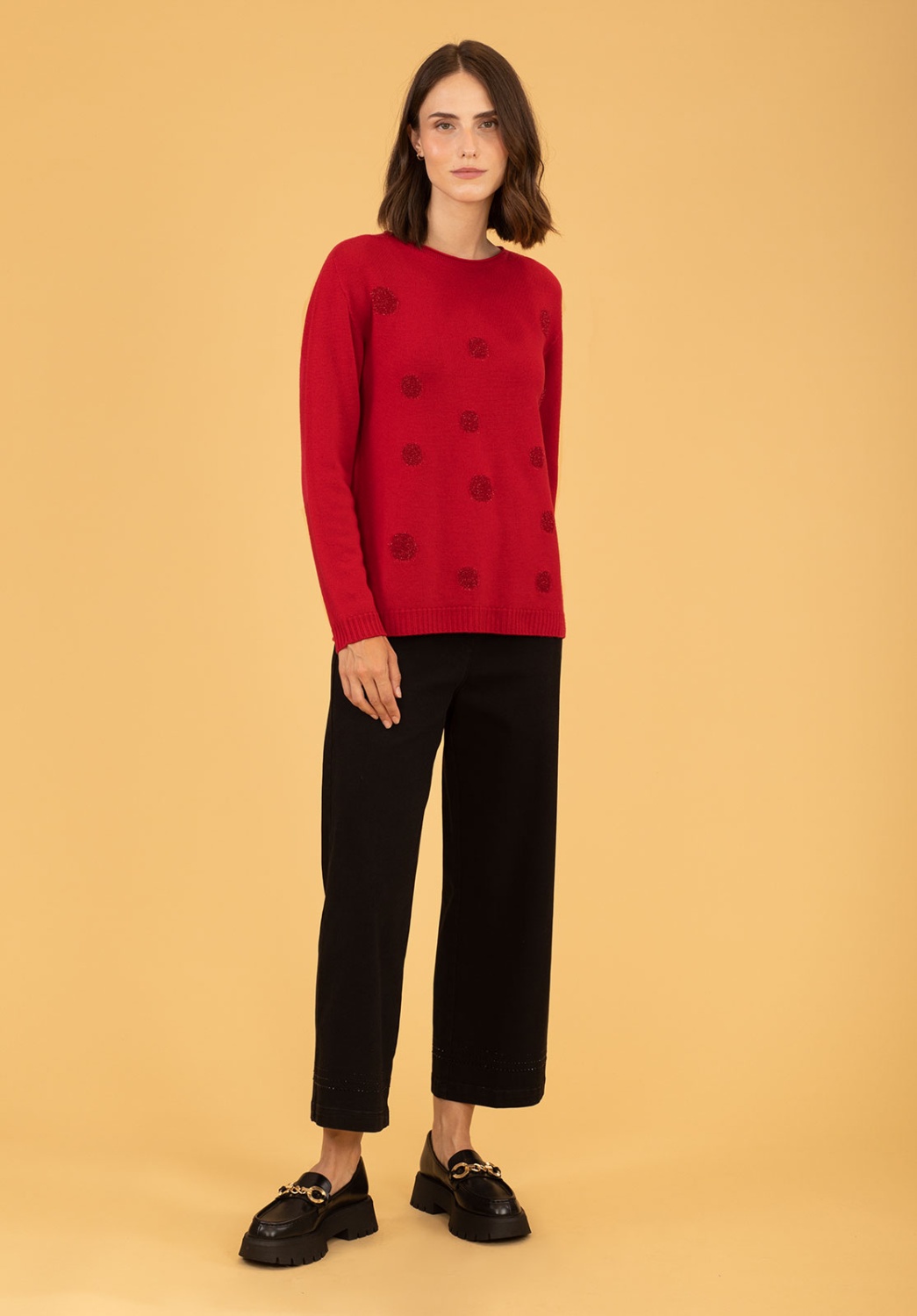 Red Lurex Polka Dot Sweater 3