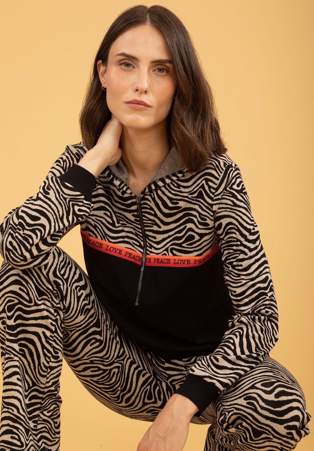 Zebra Hooded Sweater