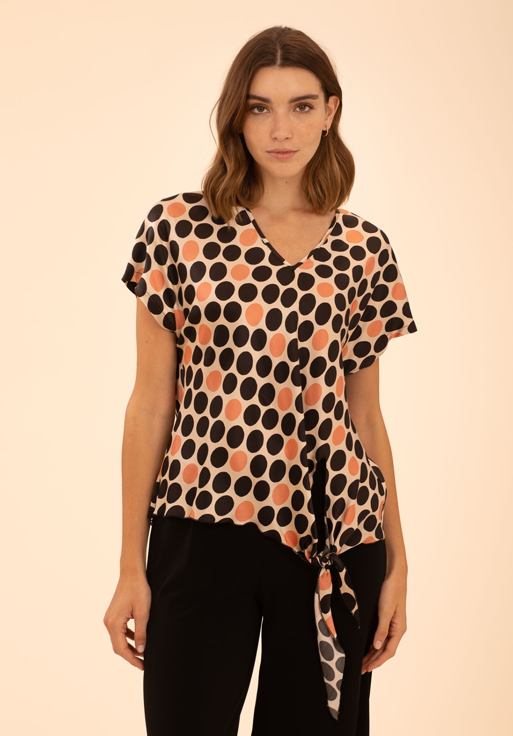 Knotted Polka Dot Blouse
