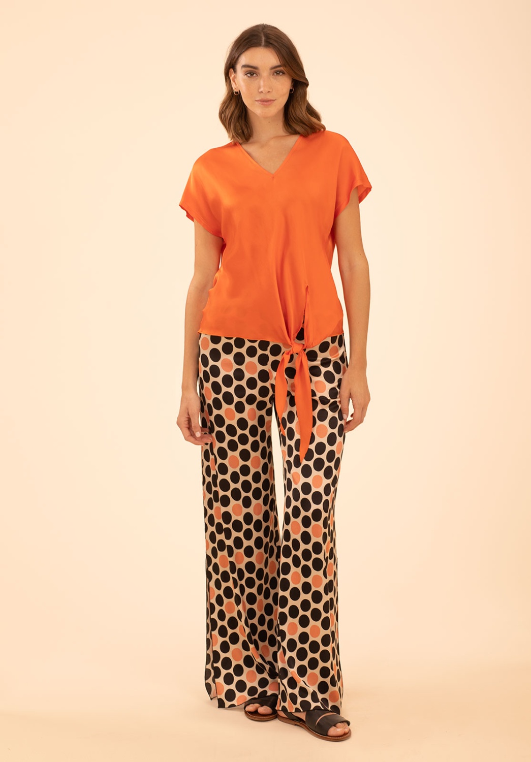 Knotted Orange Blouse 4