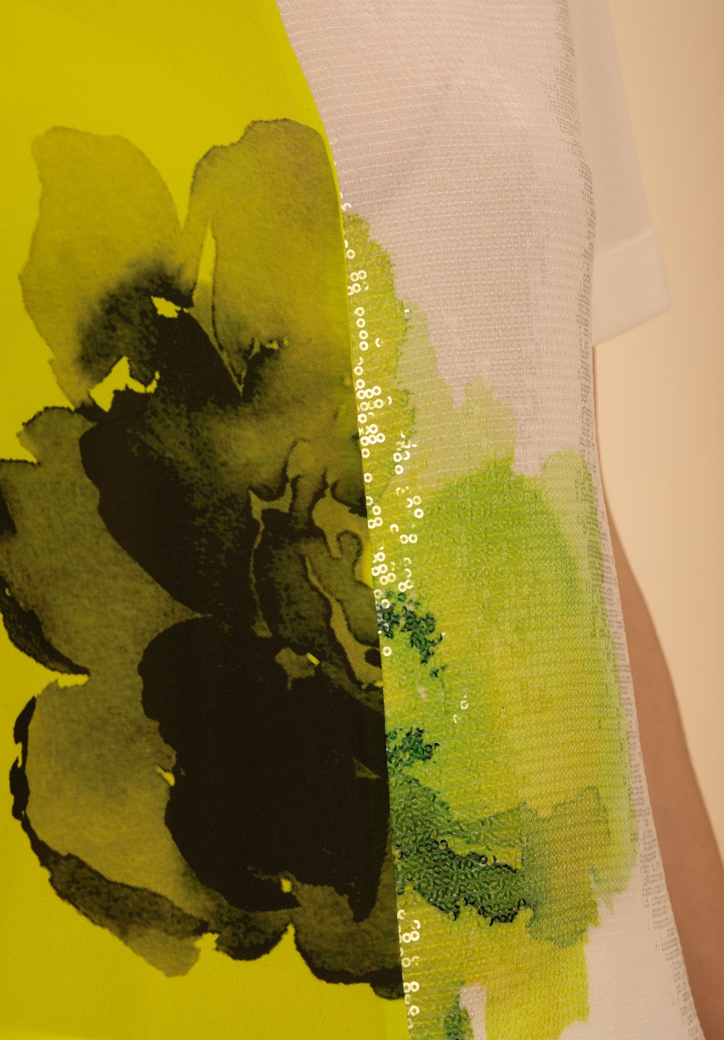 Lime Watercolor Flower T-shirt 3