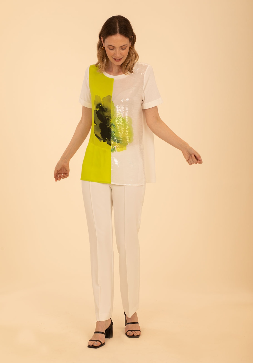 Lime Watercolor Flower T-shirt 2