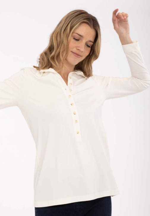 White Buttoned T-shirt