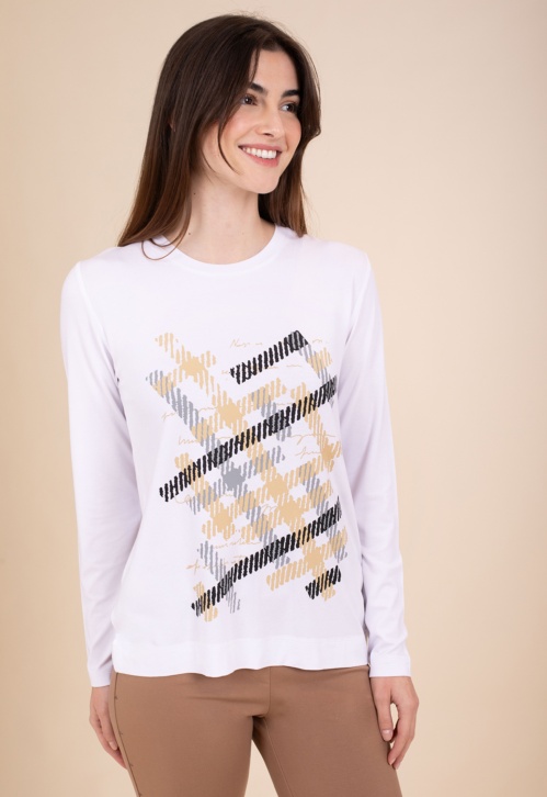 Camiseta Blanca Cuadros