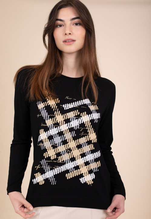 Black Checkered T-shirt