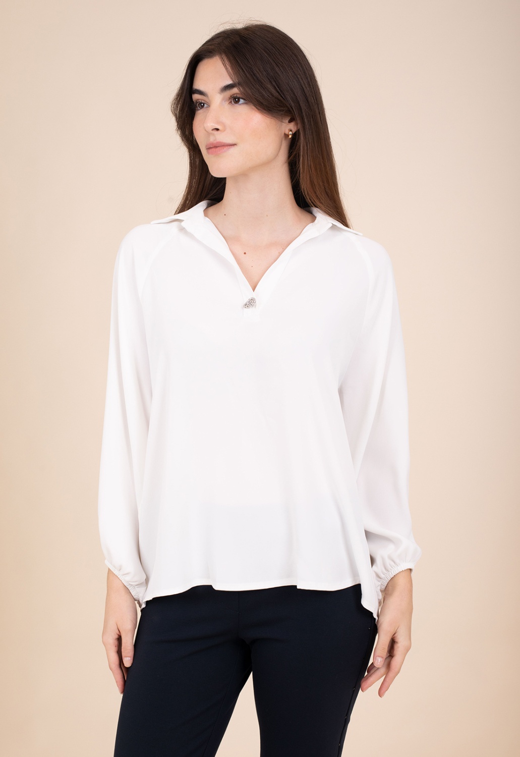 Wide White Blouse 1