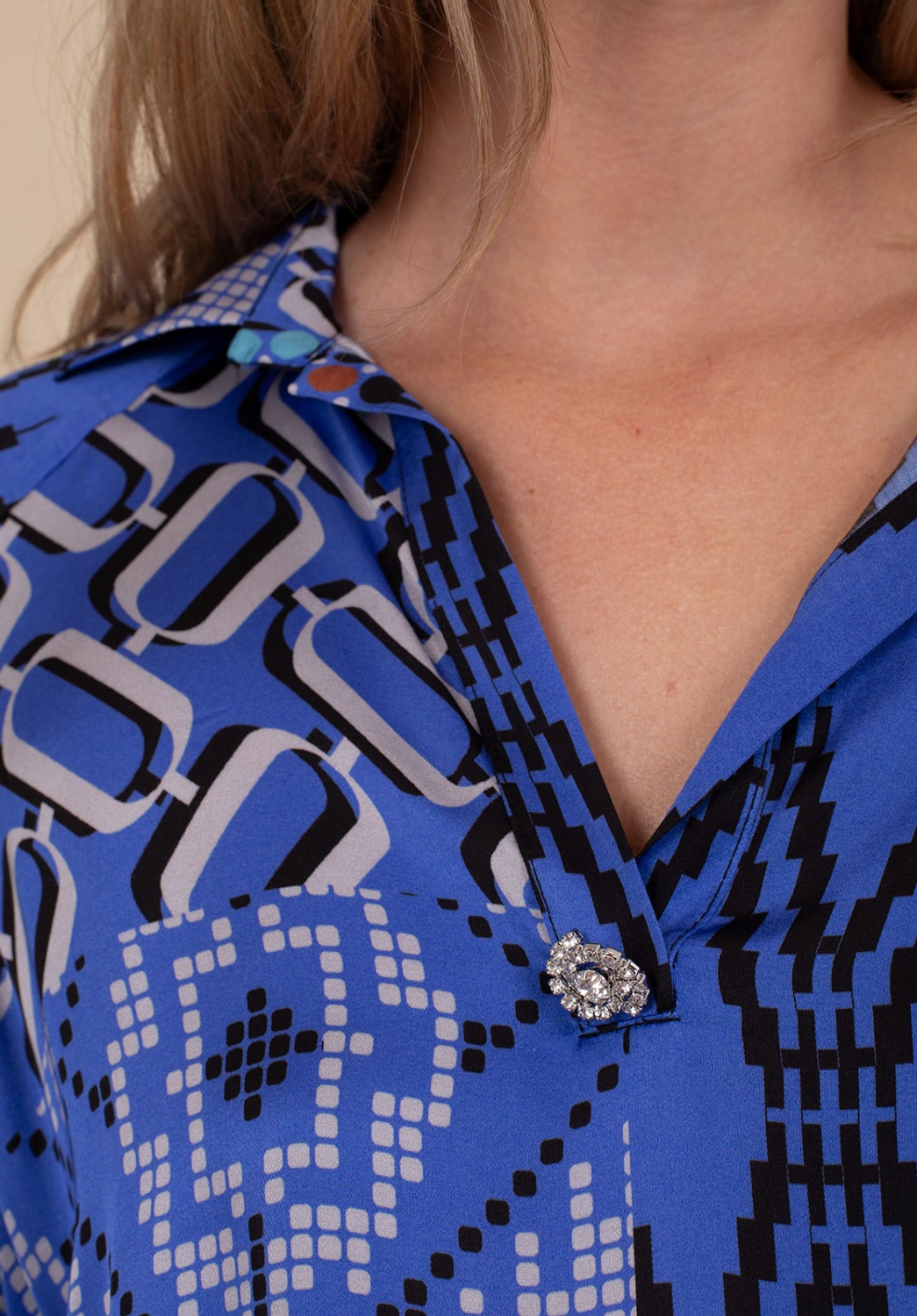 Blue Printed Blouse 2