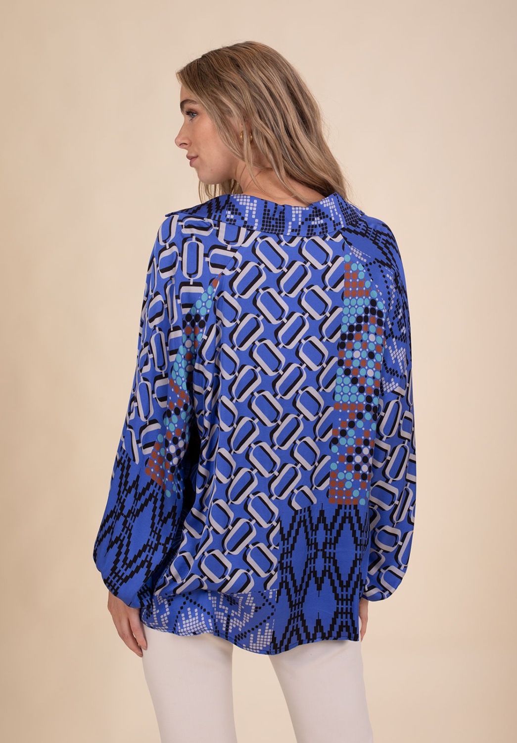 Blue Printed Blouse 3
