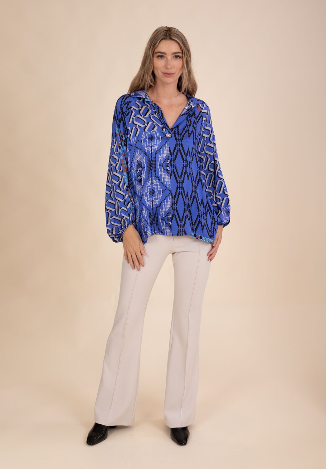 Blue Printed Blouse 4