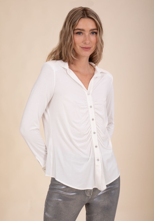 Chemise froncée blanche
