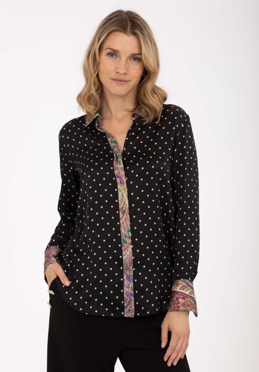 Chemise à pois combinée