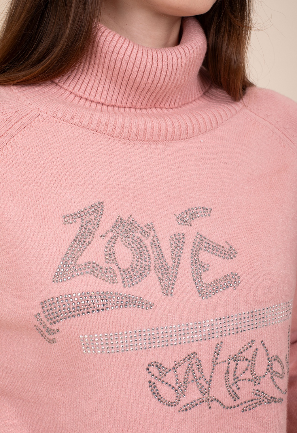 Pink Turtleneck Sweater 1