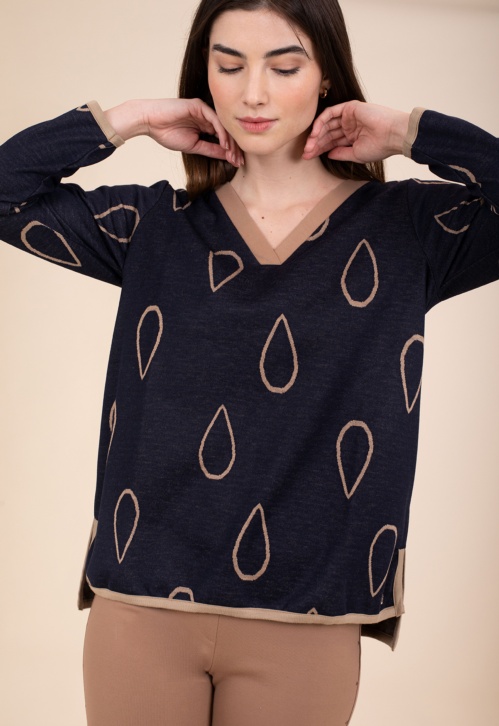 Jersey Pico Gotas Camel