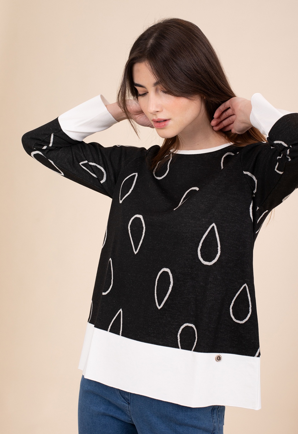 Jersey Gotas Blanco Y Negro 1
