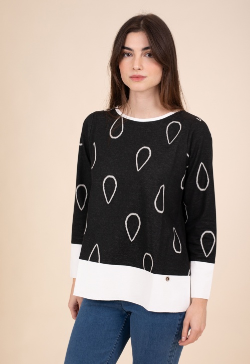 Jersey Gotas Blanco Y Negro