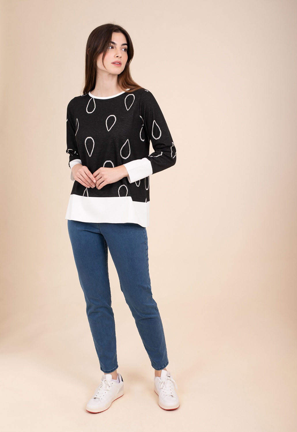 Jersey Gotas Blanco Y Negro 4
