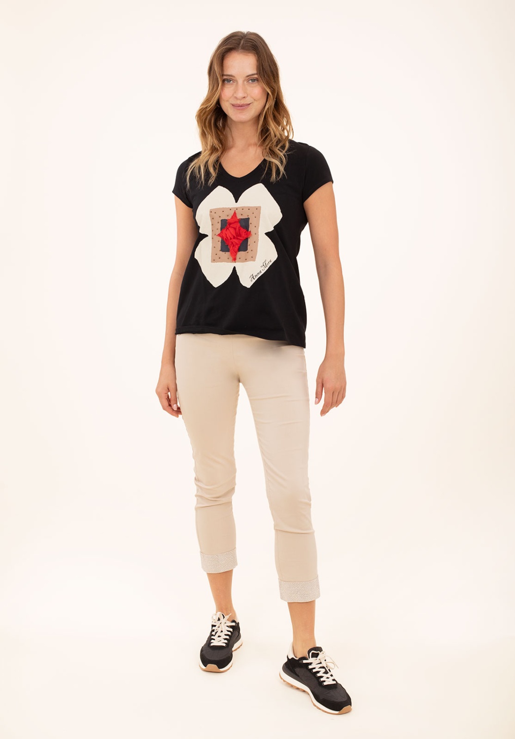 Camiseta Flor Con Bolso 5