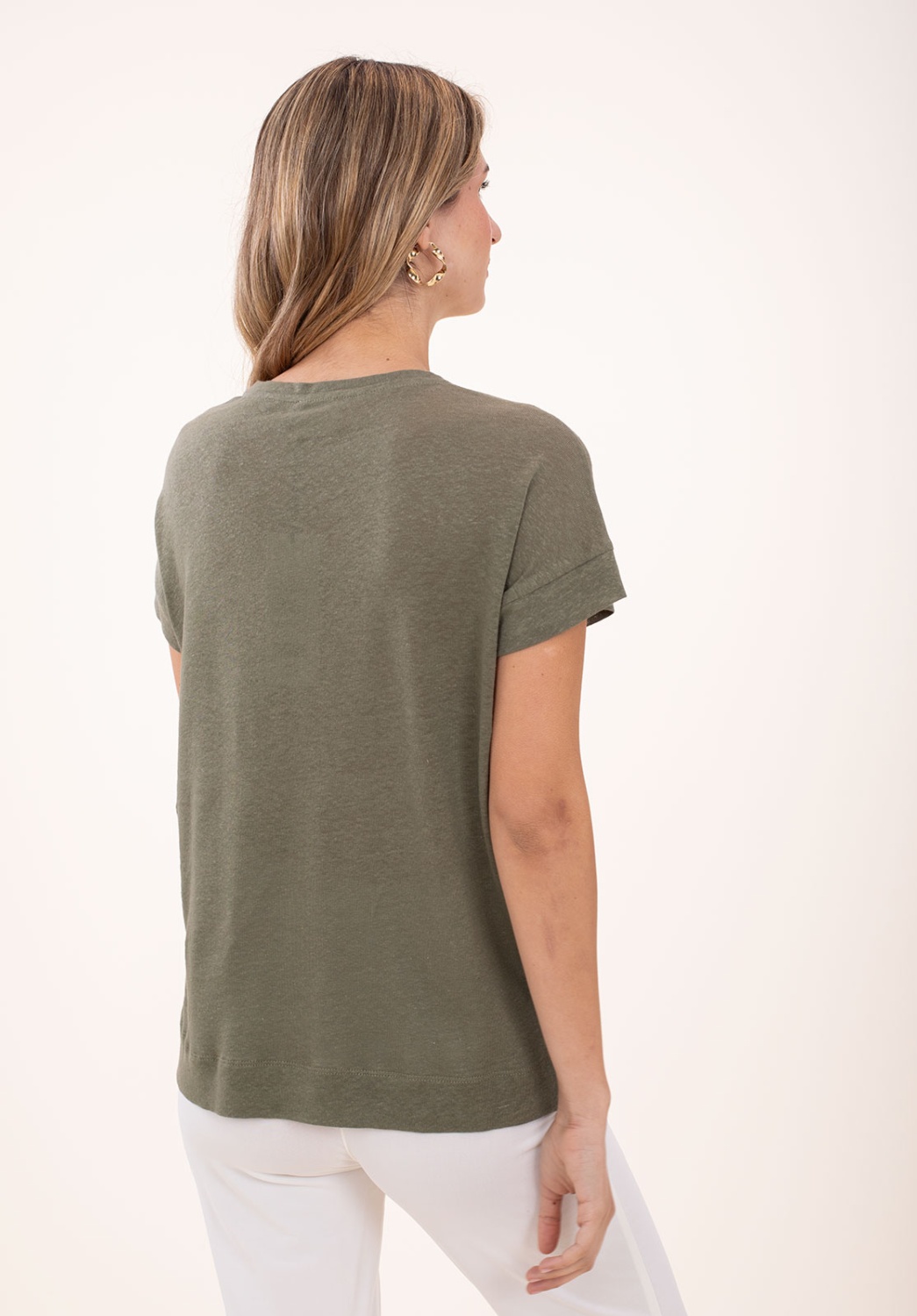 Camiseta Lino Caqui 2