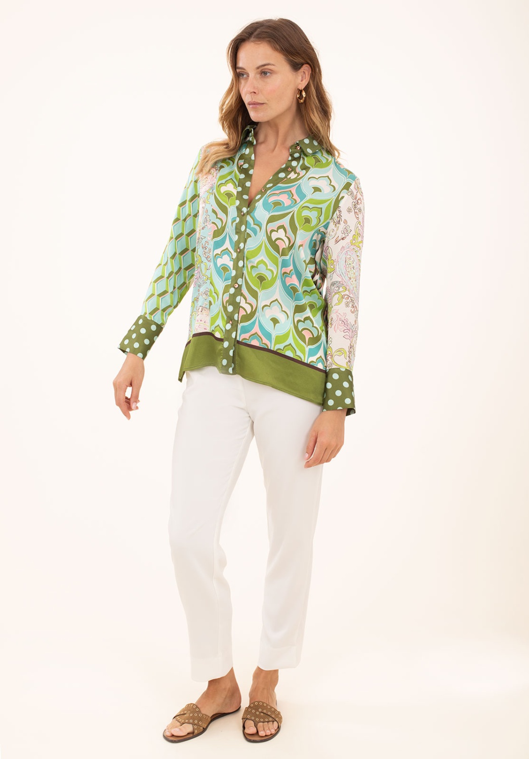 Camisa Satinada Patchwork 5