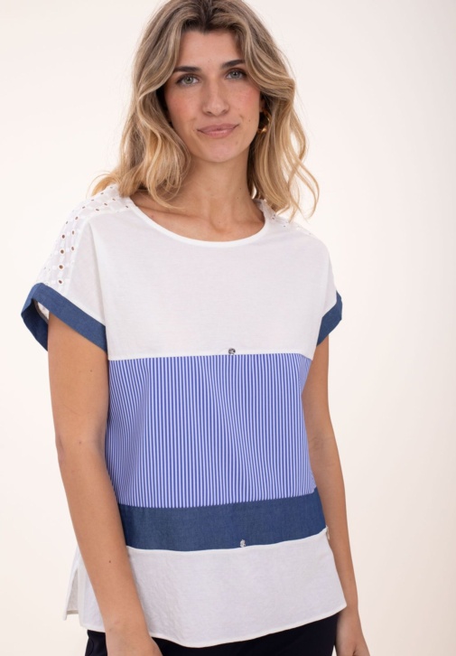 T-shirt tissus combinés 