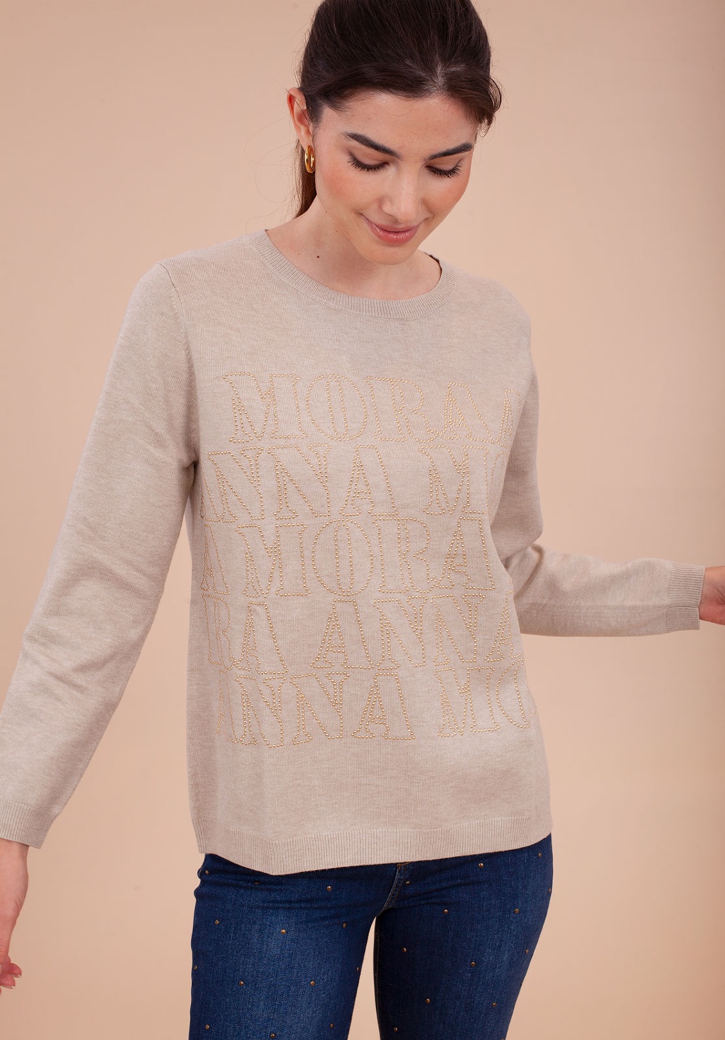 JERSEY PUNTO BEIGE RELIEVE