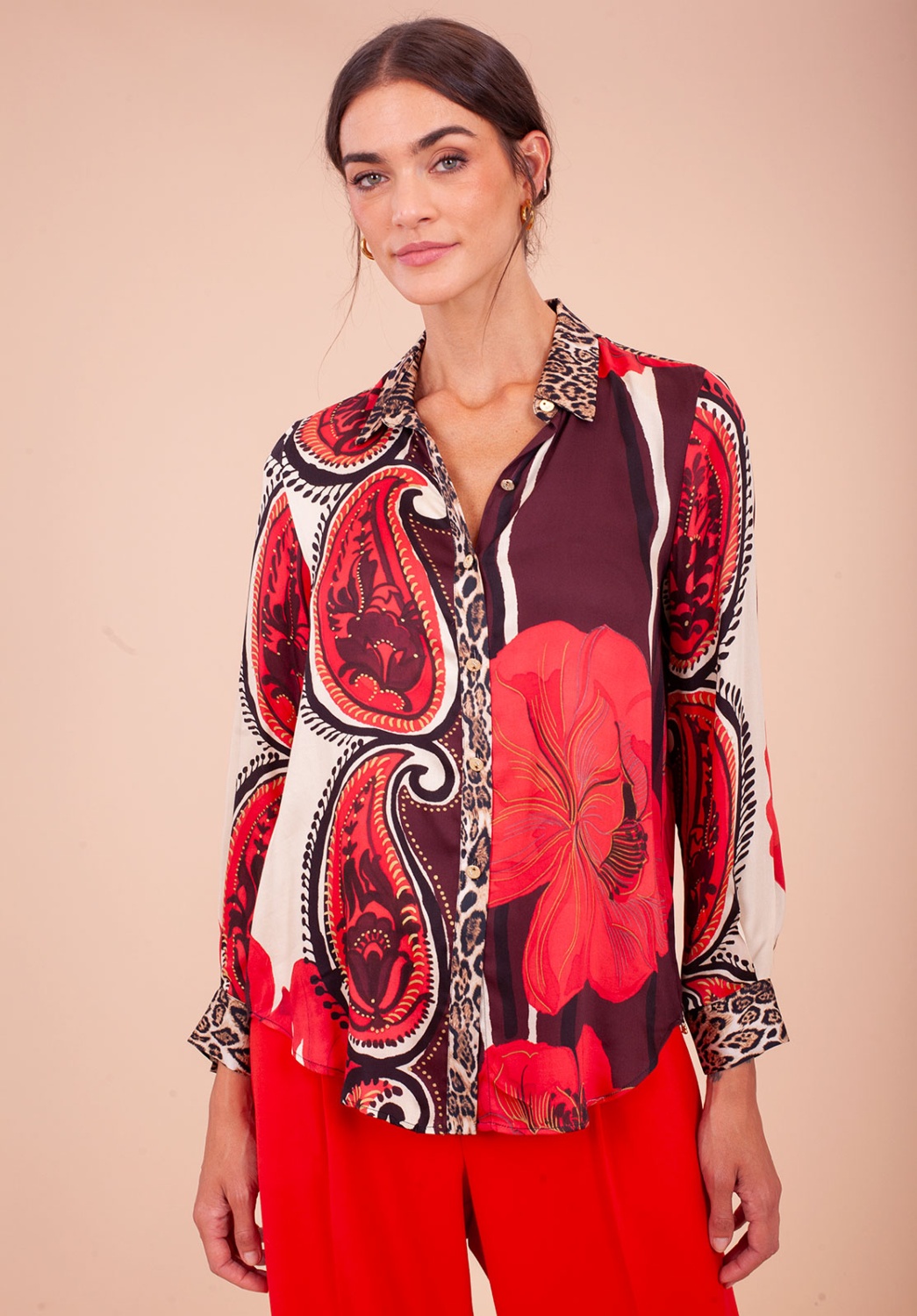 Blusa estampado floral-leopardo 1