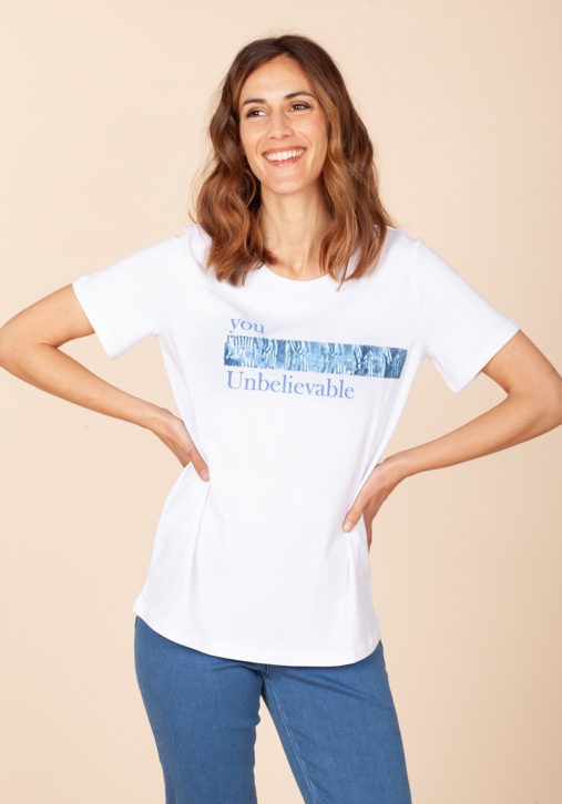 T-shirt Bleu Paillette