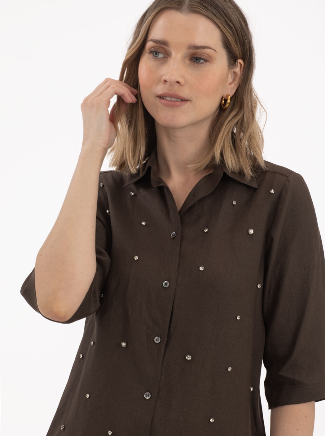 Blusa Lino Marrón 1