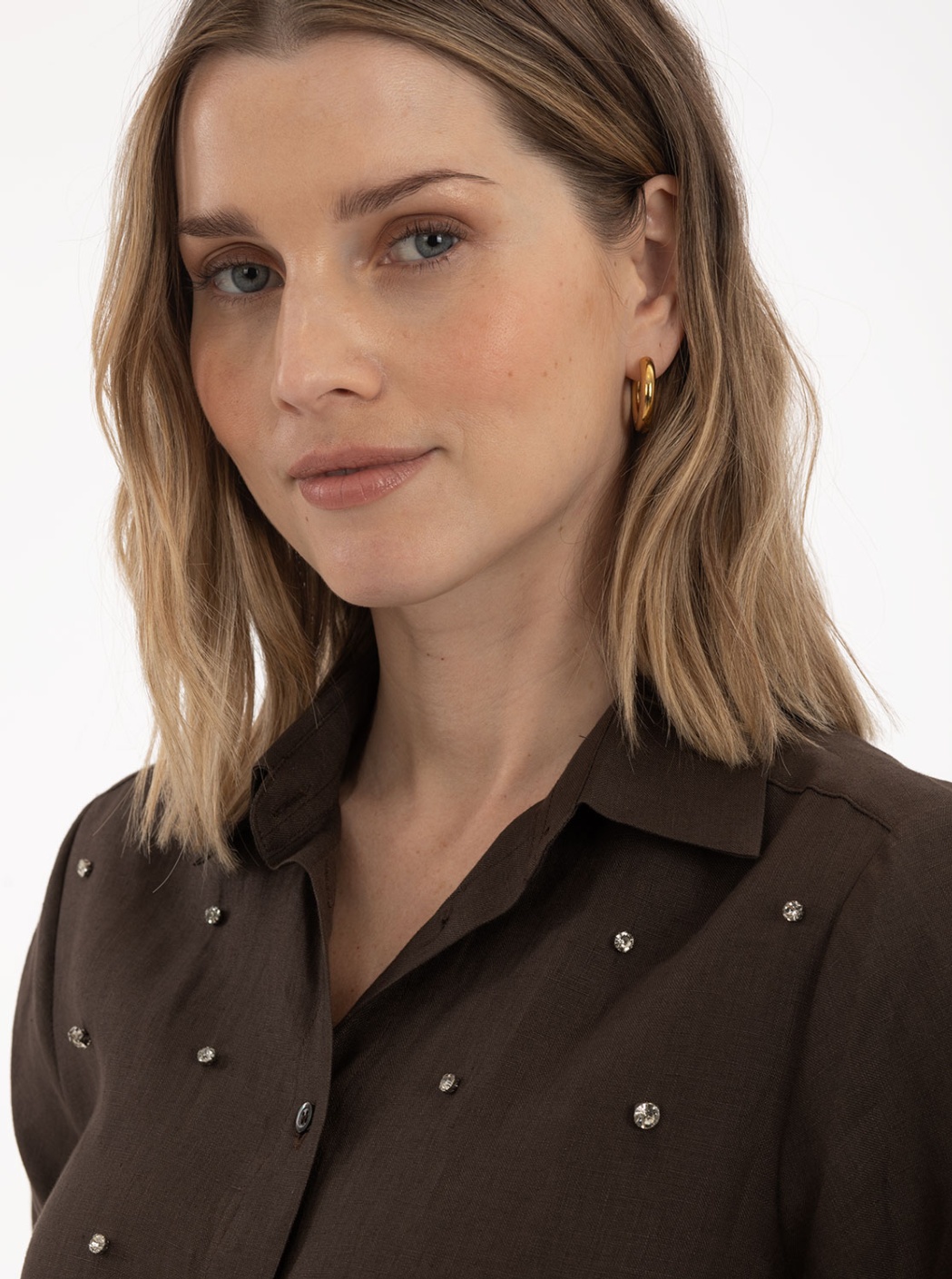 Blusa Lino Marrón 2