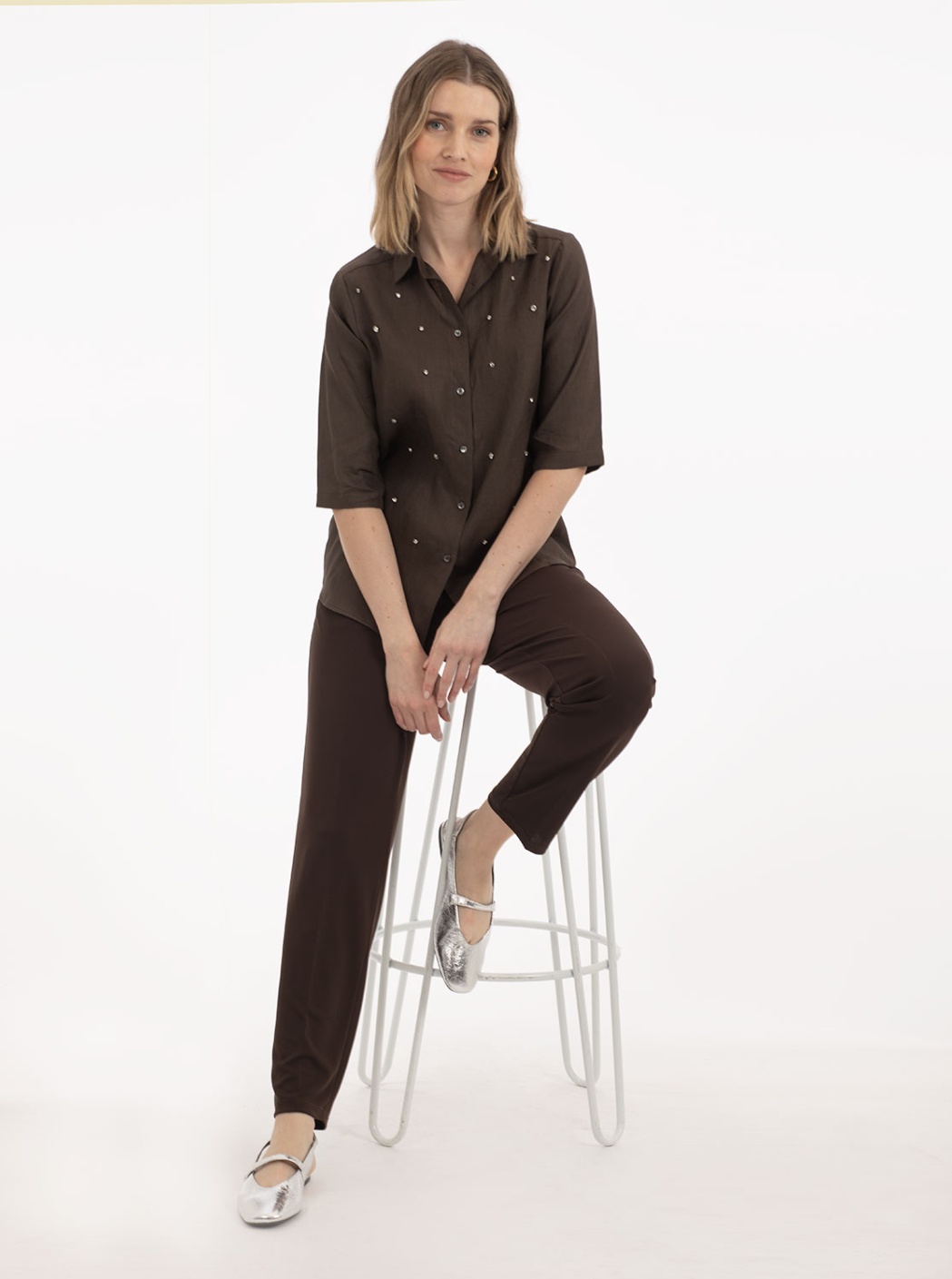 Blusa Lino Marrón 3