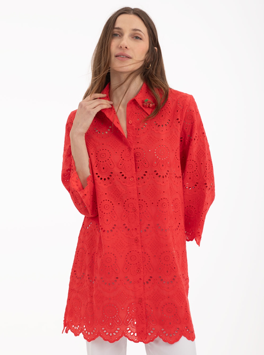 Blusa Troquelada Coral 6