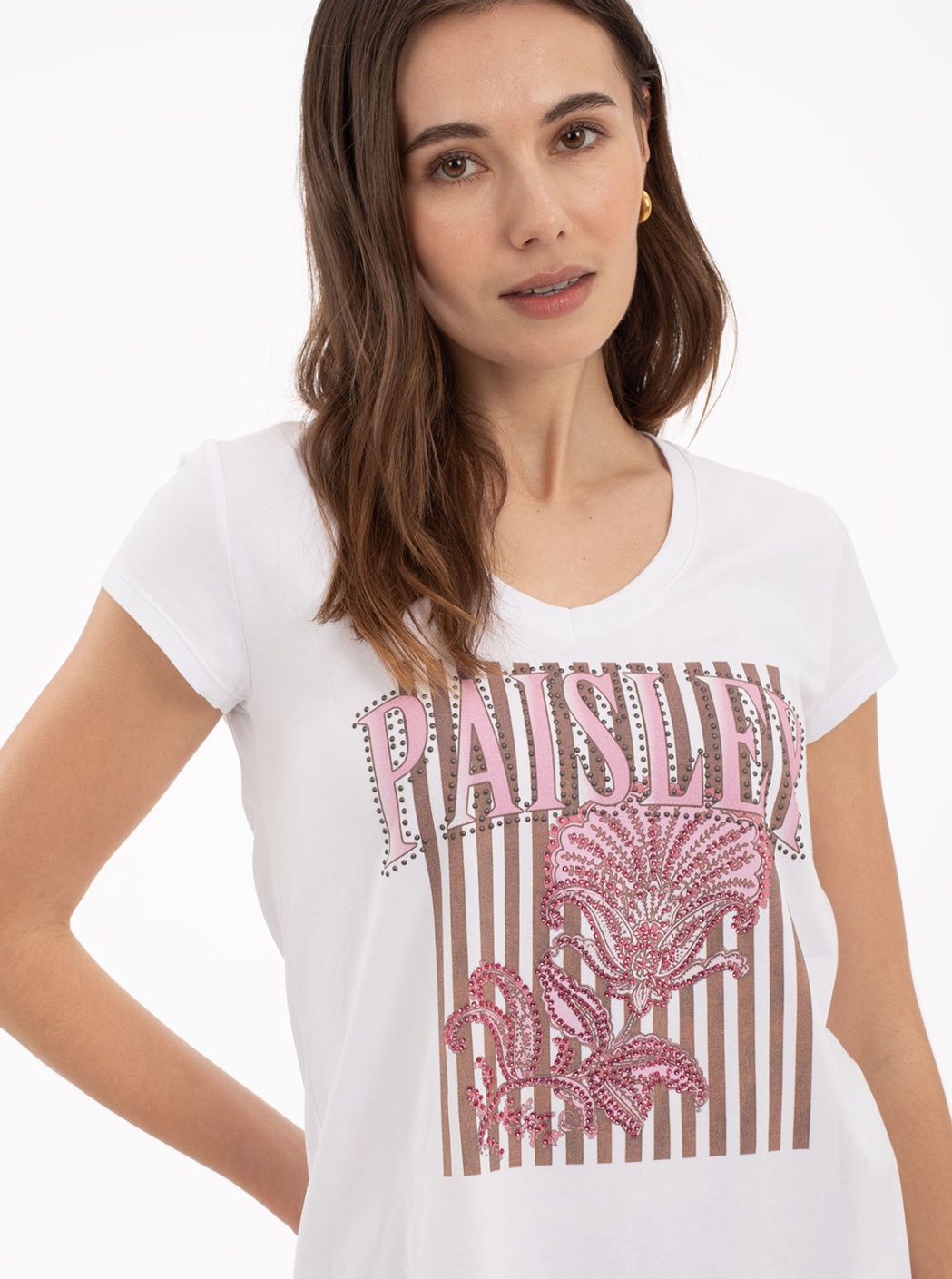 Camiseta Estampada flores estilo Pasley Rosa 1