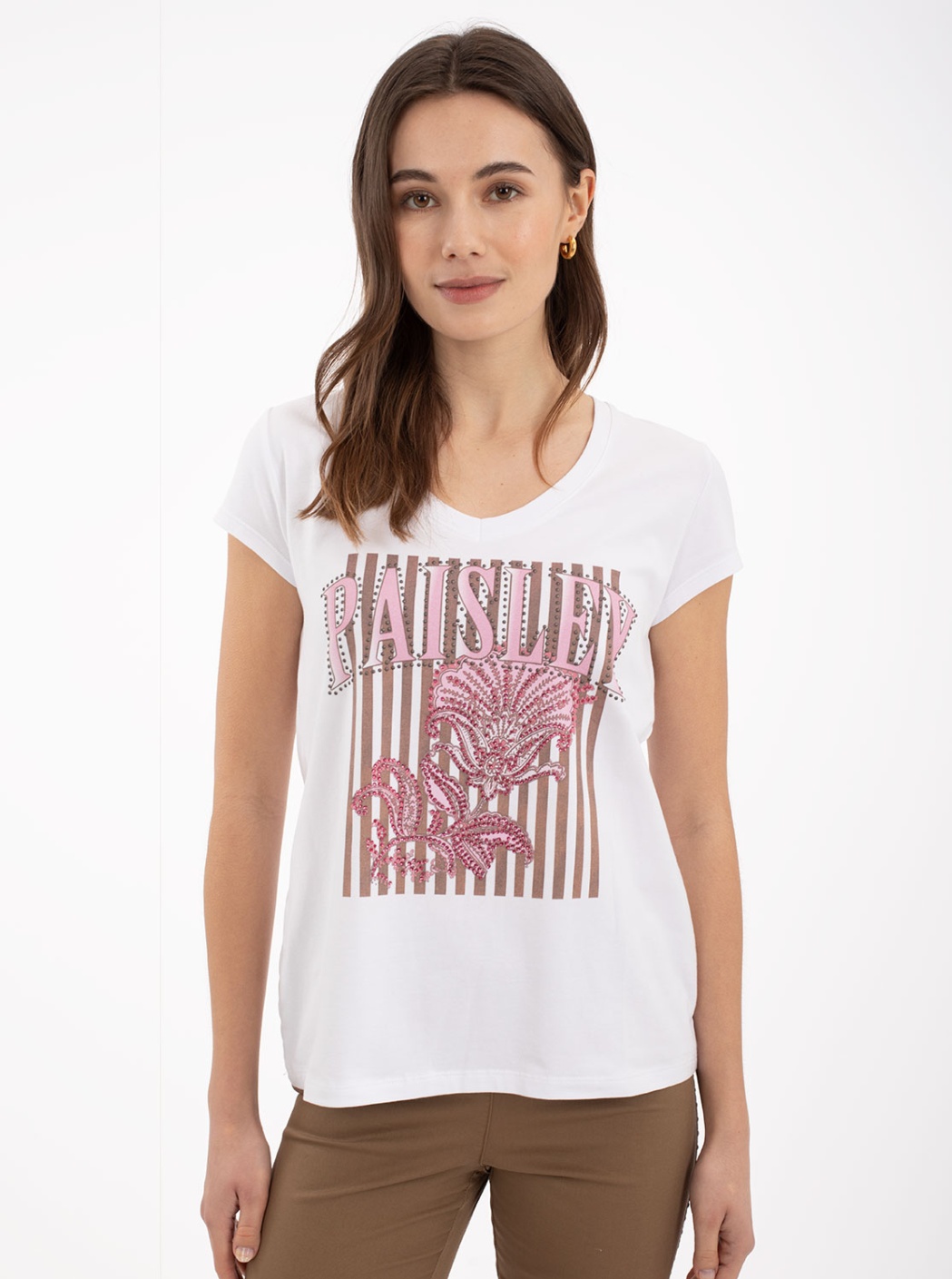 Camiseta Estampada flores estilo Pasley Rosa 2