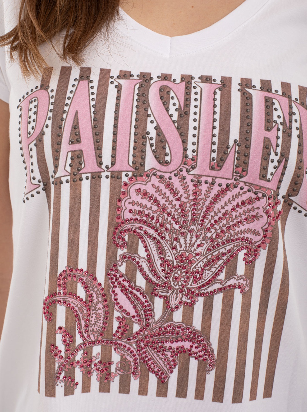 Camiseta Estampada flores estilo Pasley Rosa 3