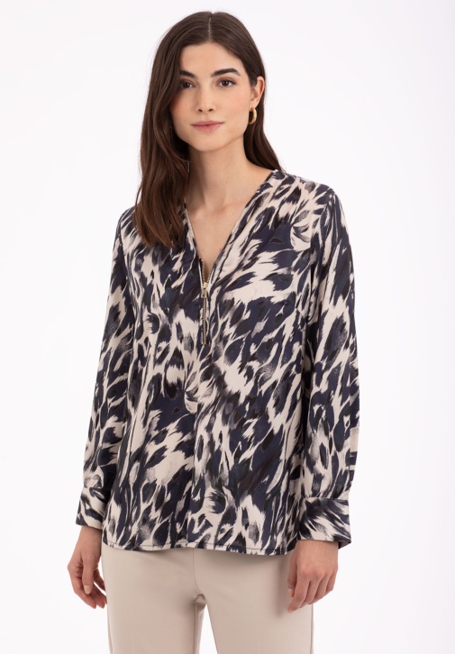 Camiseta Animal Print Azul y Blanco