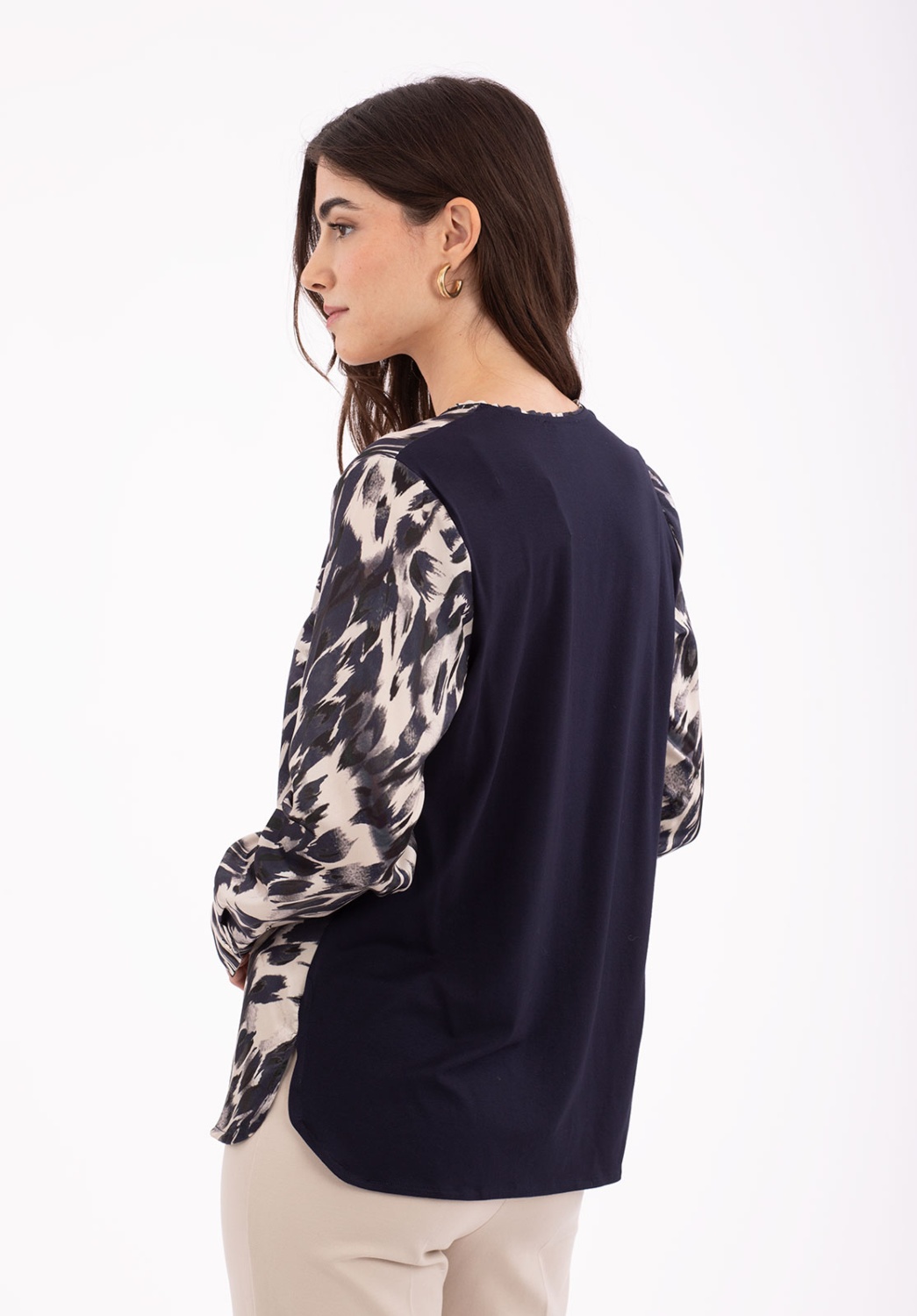 Camiseta Animal Print Azul y Blanco 1