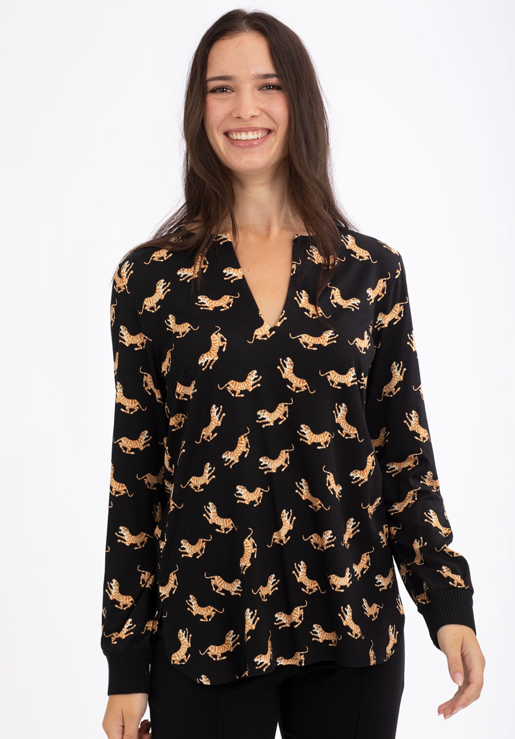 Camiseta de Punto con Estampado de Tigres
