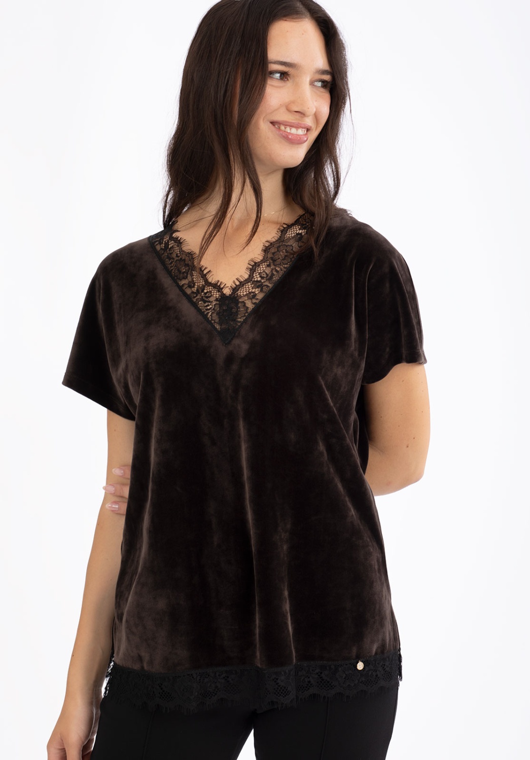 Camiseta de Terciopelo Marrón