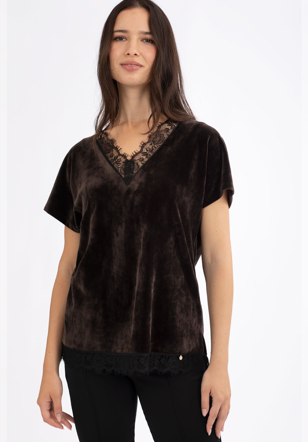 Camiseta de Terciopelo Marrón