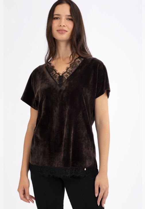 Camiseta de Terciopelo Marrón