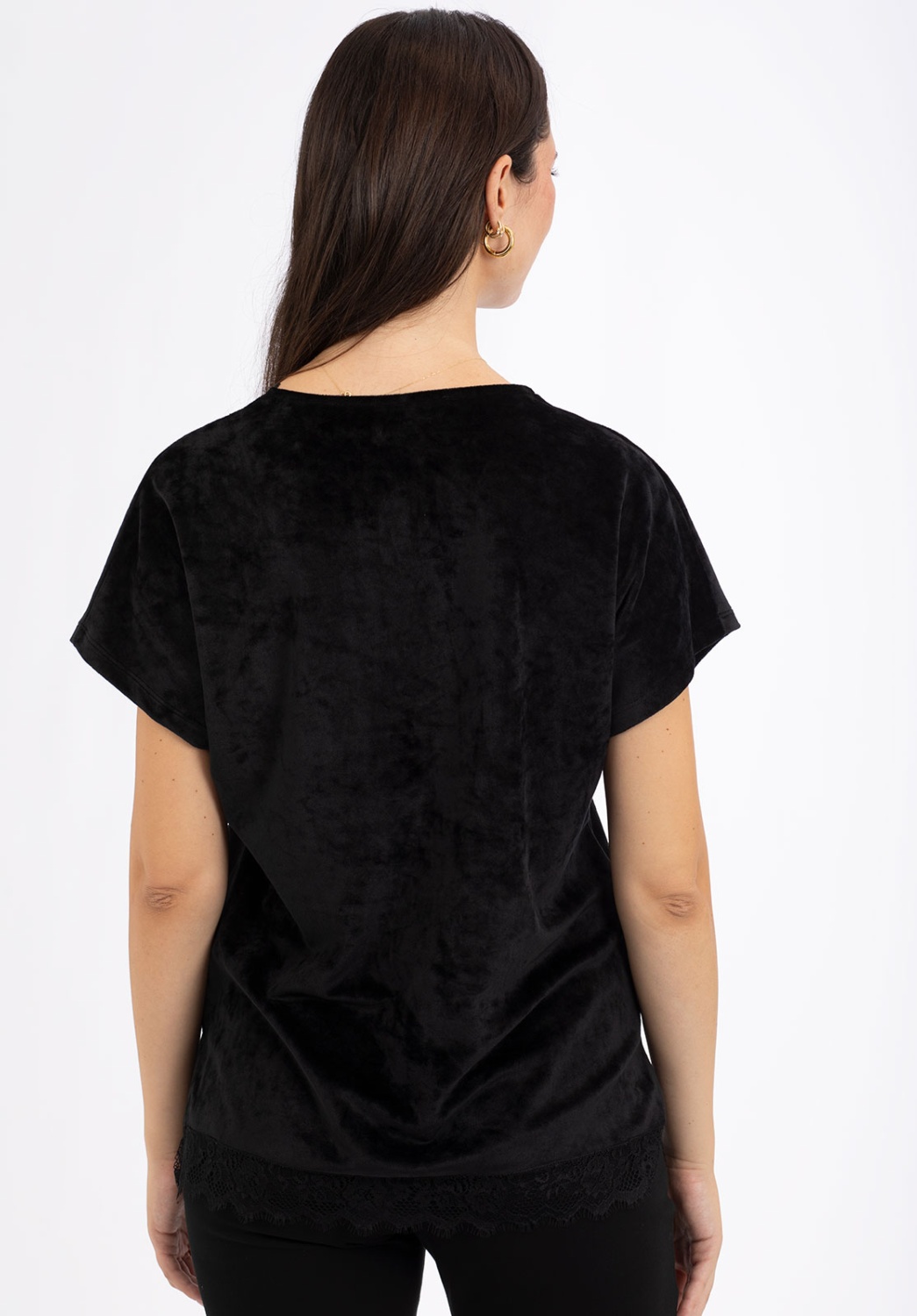 T-shirt noir en velours