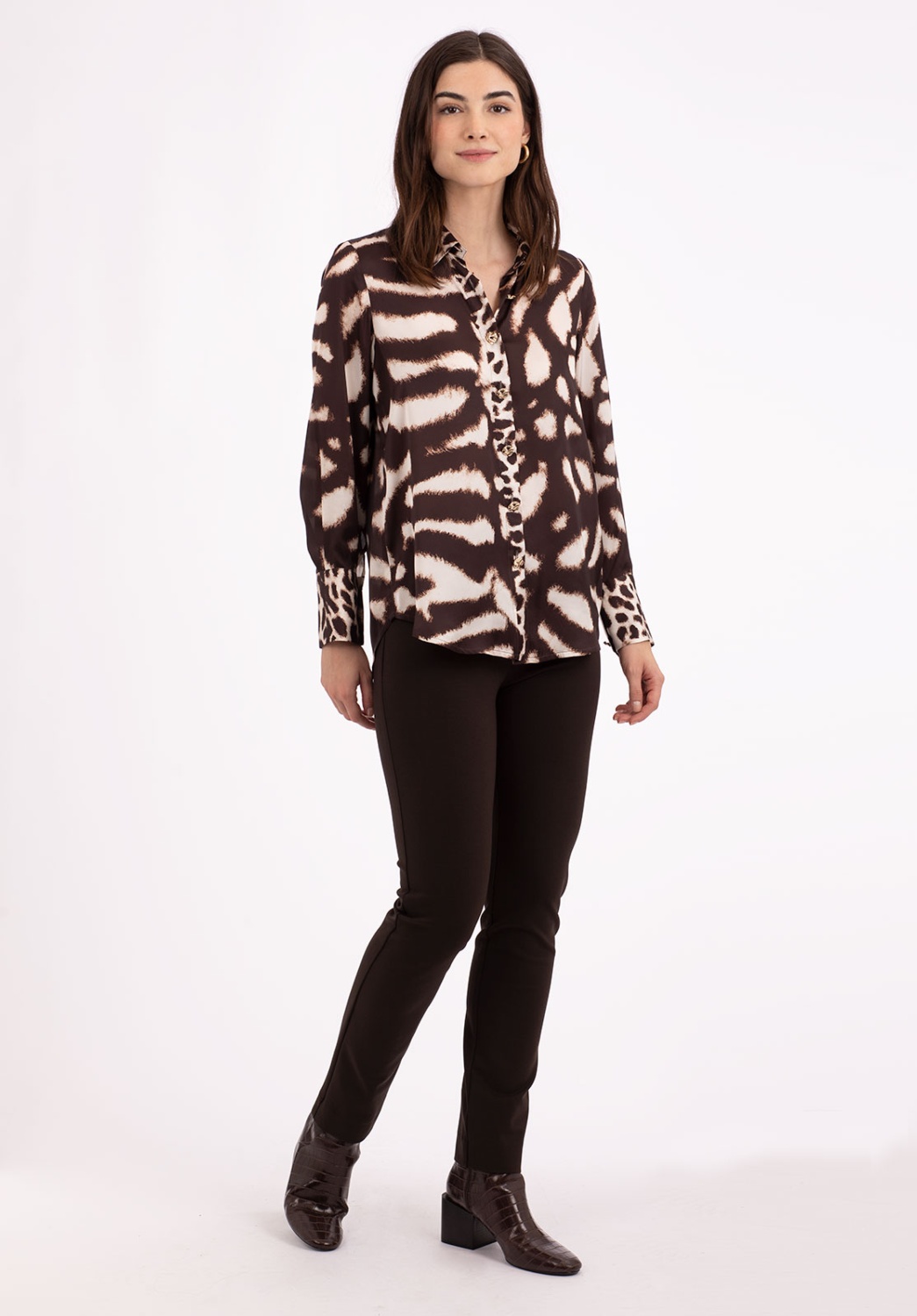 Blusa Animal Print Marrón